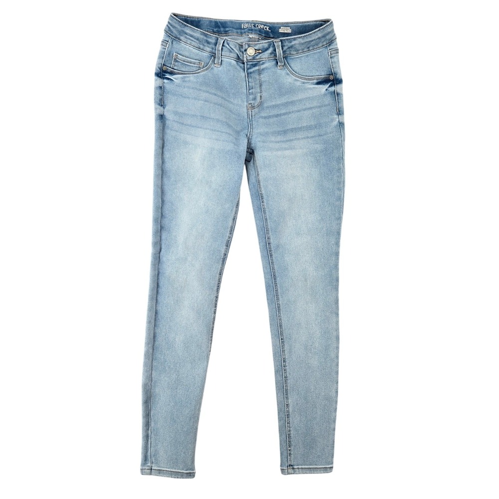Falls Creek Size 14 Light Wash Skinny Jegging Stretch Kids Casual Denim Pants